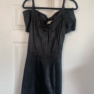 HUGO Black Off-Shoulder Mini Dress